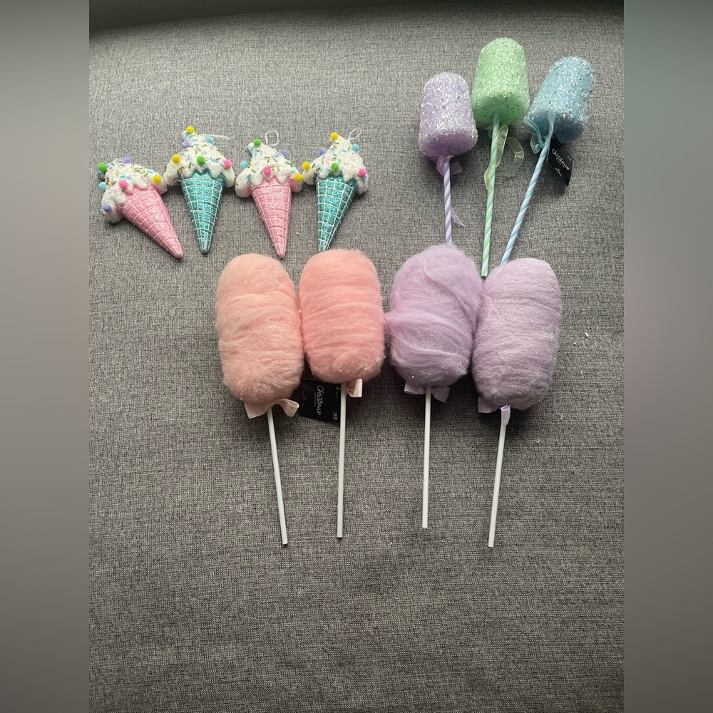 Pastel Ice Cream and Cotton Candy Party Picks